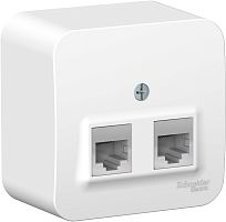 Розетка компьютерная накладная Systeme Electric Blanca 2-м. RJ45+RJ45 5e белый картинка